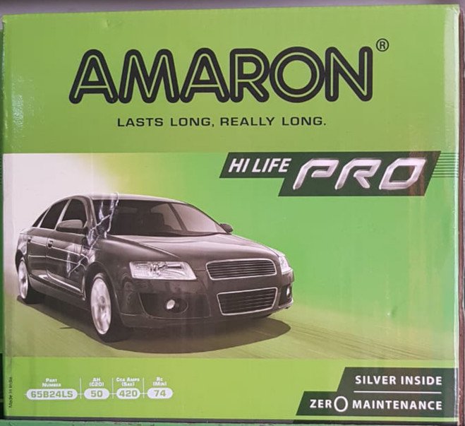 Aki Mobil Kering Amaron HI LIFE PRO 65B24LS 50 AH Maintenance Free  